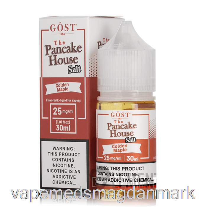 Vape Uden Nikotin Gyldne Ahornsalte - Pandekagehuset - Gost Vapor - 30ml 50mg